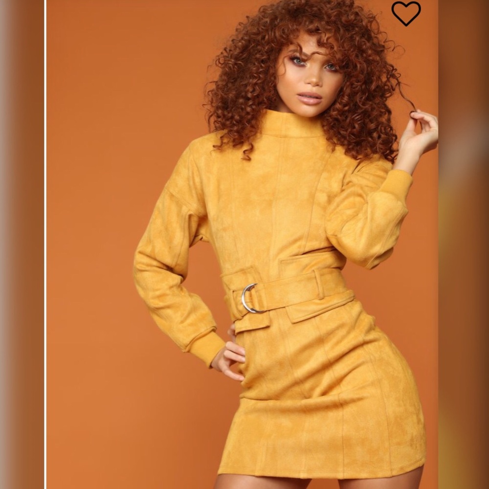 Cardi B x Fashion Nova Mustard Dress